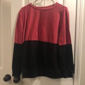 Pink & black color block top
